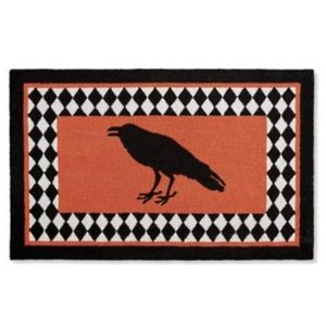 Grandin Road Harlequin Crow Hooked Door Mat